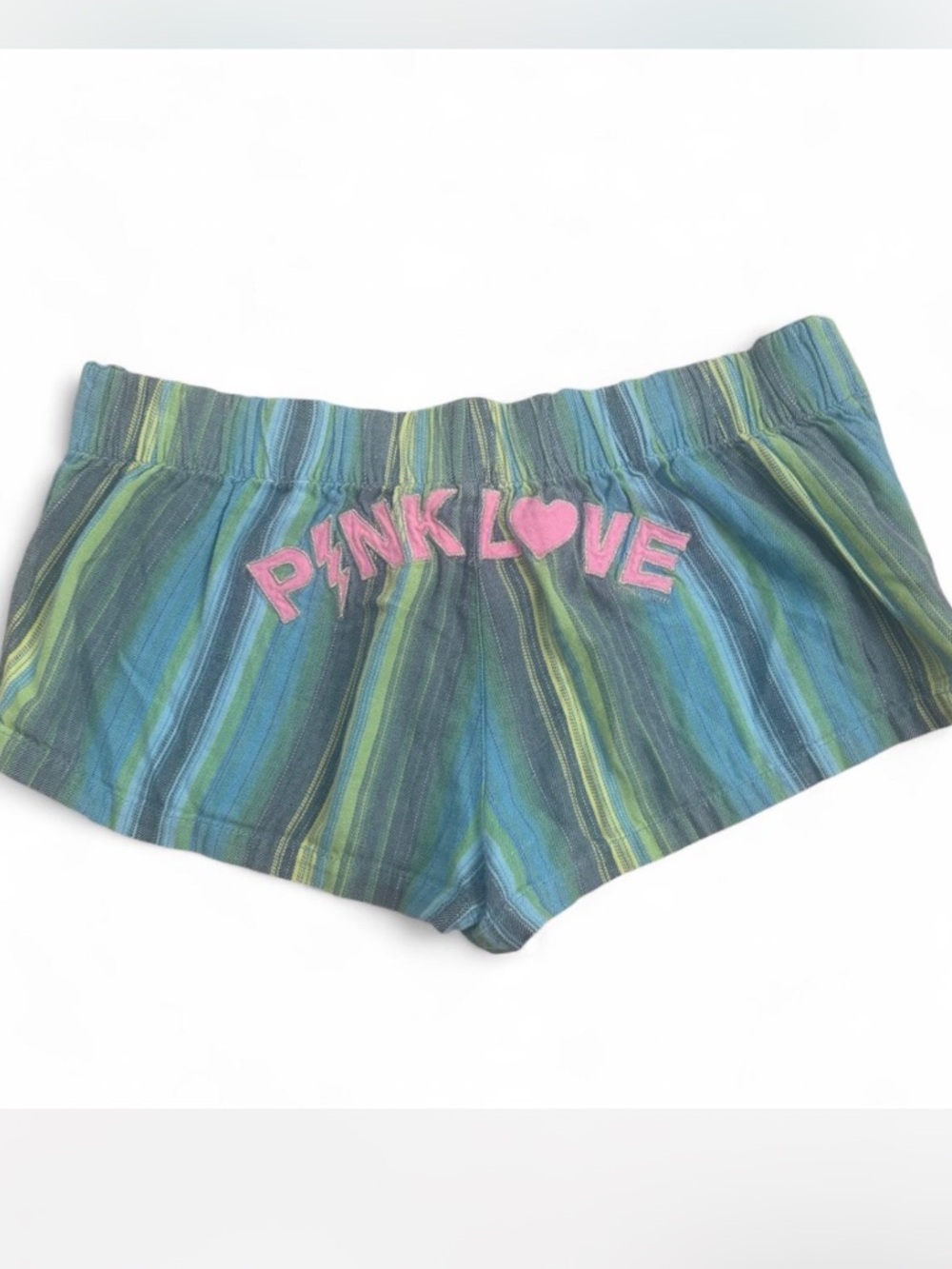 Pinky Striped Lounge Shorts with Pink Waistband